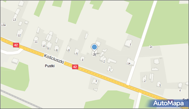 Bliżyn, Kościuszki Tadeusza, gen., 2B, mapa Bliżyn