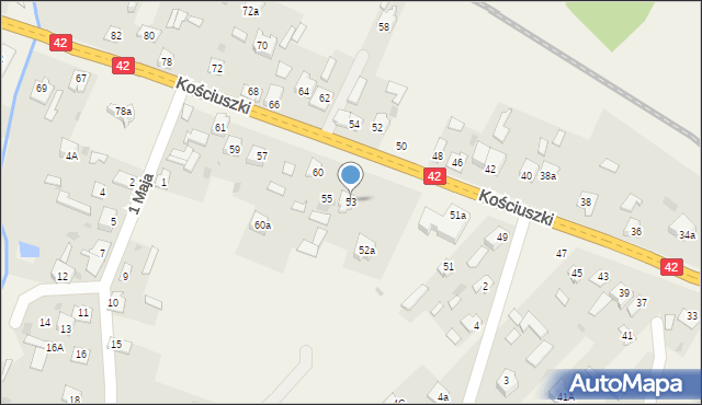 Bliżyn, Kościuszki Tadeusza, gen., 53, mapa Bliżyn