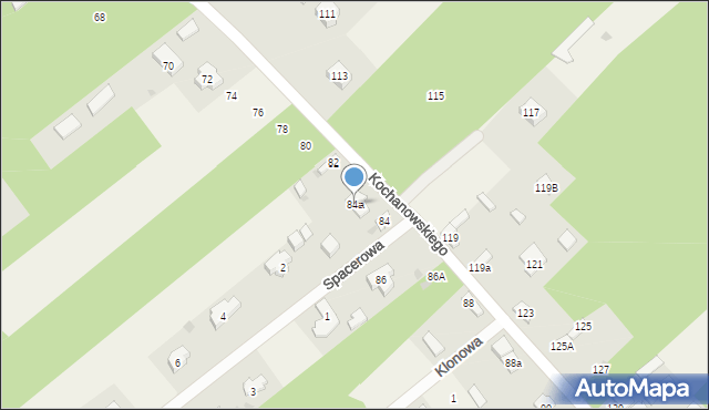 Blok Dobryszyce, Kochanowskiego Jana, 84a, mapa Blok Dobryszyce