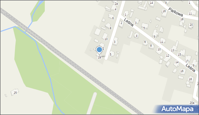 Błotnica Strzelecka, Kolejowa, 14, mapa Błotnica Strzelecka