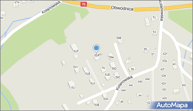 Bochnia, Kolanowska, 61A, mapa Bochni