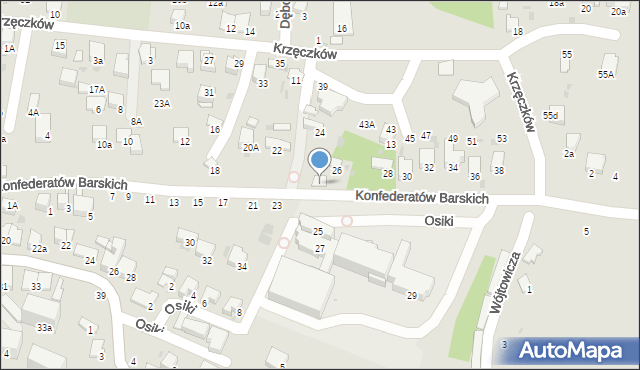 Bochnia, Konfederatów Barskich, 26A, mapa Bochni