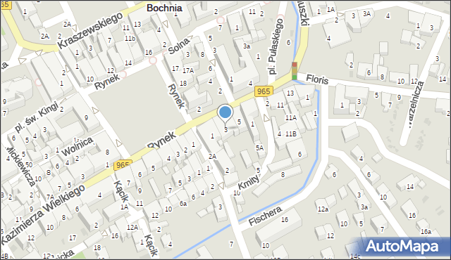 Bochnia, Kościuszki Tadeusza, gen., 3, mapa Bochni