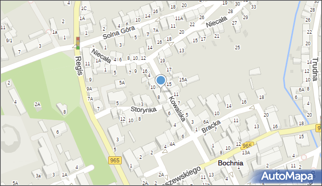 Bochnia, Kowalska, 8A, mapa Bochni