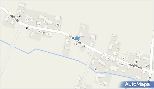 Bodzanowice, Kościelna, 34, mapa Bodzanowice