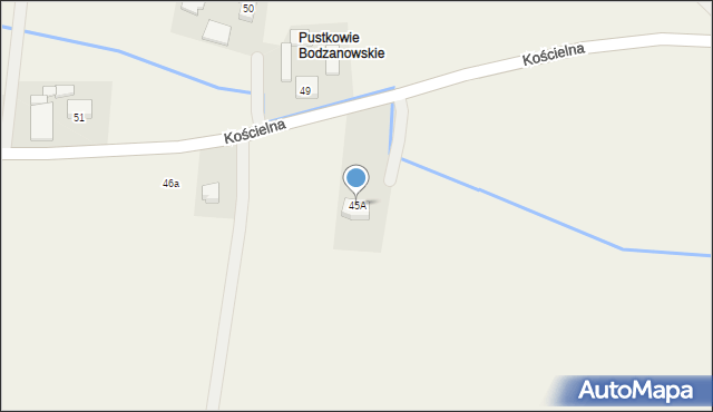 Bodzanowice, Kościelna, 45A, mapa Bodzanowice