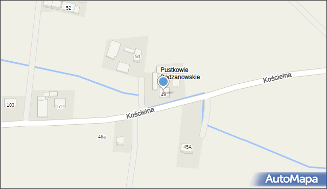 Bodzanowice, Kościelna, 49, mapa Bodzanowice