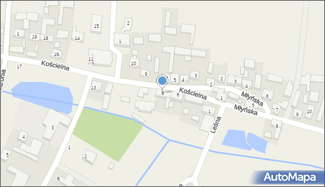 Bodzanowice, Kościelna, 8, mapa Bodzanowice