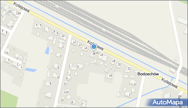 Bodzechów, Kolejowa, 15, mapa Bodzechów