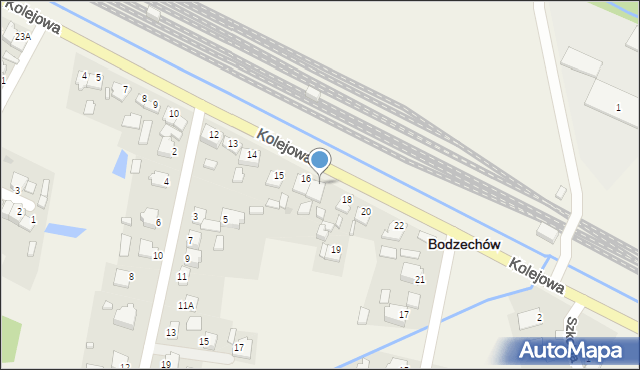Bodzechów, Kolejowa, 17, mapa Bodzechów