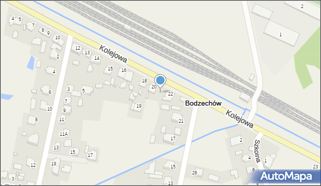 Bodzechów, Kolejowa, 21, mapa Bodzechów
