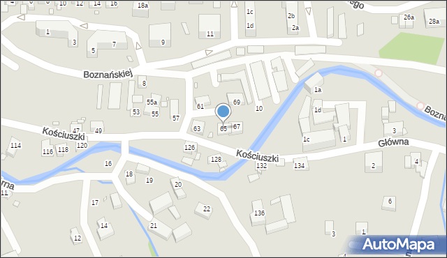 Bogatynia, Kościuszki Tadeusza, gen., 65, mapa Bogatynia