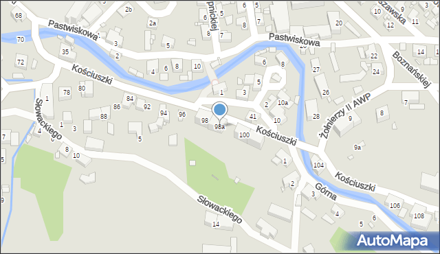 Bogatynia, Kościuszki Tadeusza, gen., 98a, mapa Bogatynia