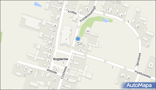 Bogdanów, Kozakowskiego Mieczysława, ks. kan., 2, mapa Bogdanów