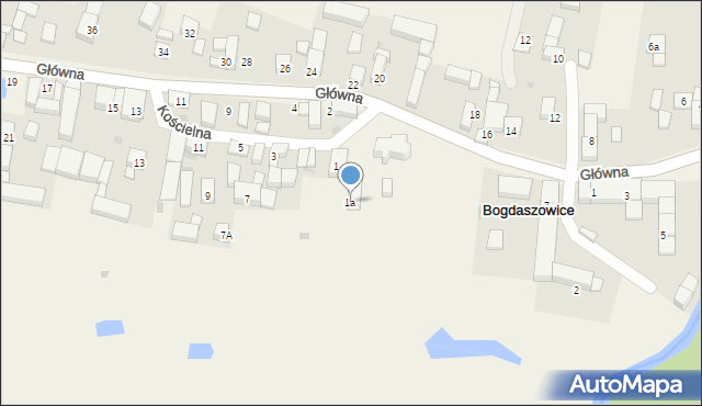 Bogdaszowice, Kościelna, 1a, mapa Bogdaszowice