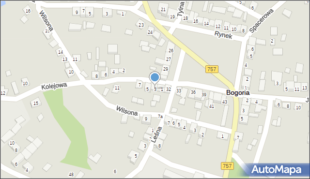 Bogoria, Kolejowa, 3, mapa Bogoria