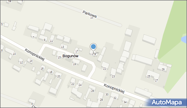 Bogunów, Konopnickiej Marii, 17a, mapa Bogunów