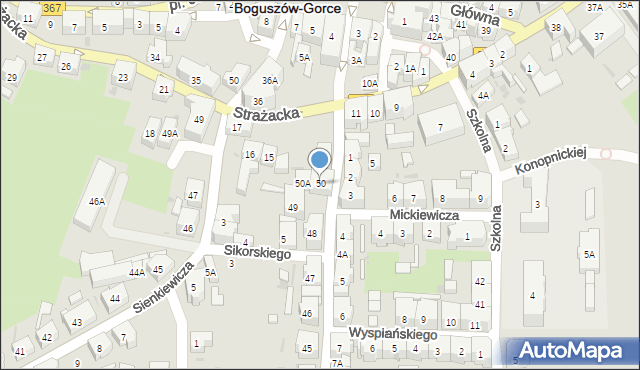 Boguszów-Gorce, Kolejowa, 50, mapa Boguszów-Gorce