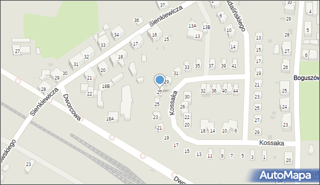 Boguszów-Gorce, Kossaka Wojciecha, 27, mapa Boguszów-Gorce
