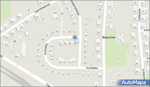 Boguszów-Gorce, Kossaka Wojciecha, 44, mapa Boguszów-Gorce