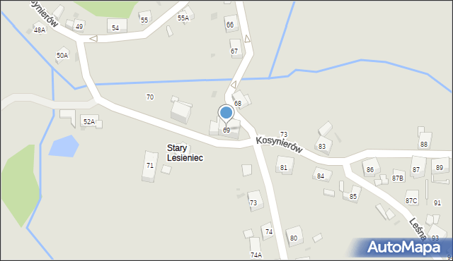 Boguszów-Gorce, Kosynierów, 69, mapa Boguszów-Gorce