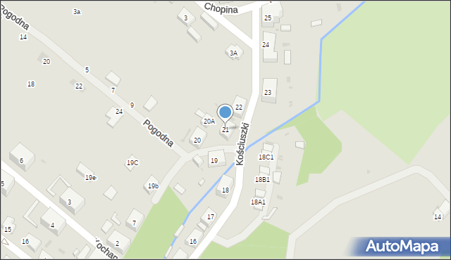 Boguszów-Gorce, Kościuszki Tadeusza, gen., 21, mapa Boguszów-Gorce