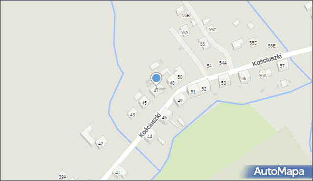 Boguszów-Gorce, Kościuszki Tadeusza, gen., 47, mapa Boguszów-Gorce