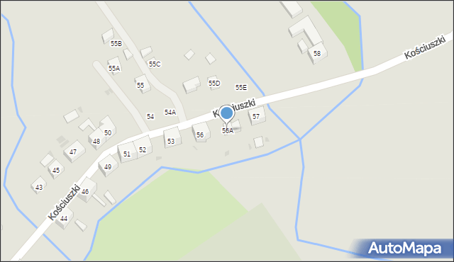 Boguszów-Gorce, Kościuszki Tadeusza, gen., 56A, mapa Boguszów-Gorce