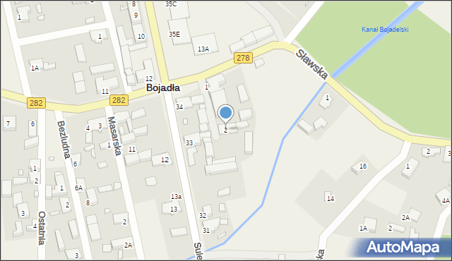 Bojadła, Kościuszki Tadeusza, gen., 2, mapa Bojadła