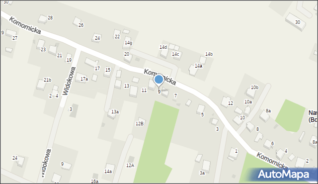 Bolęcin, Komornicka, 9, mapa Bolęcin