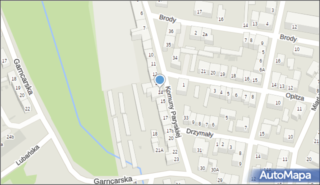 Bolesławiec, Komuny Paryskiej, 14, mapa Bolesławca