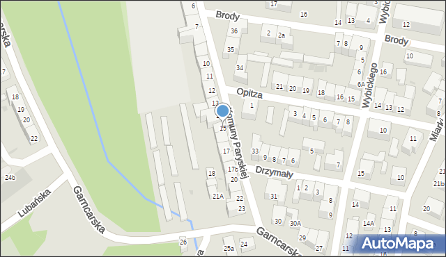 Bolesławiec, Komuny Paryskiej, 15, mapa Bolesławca