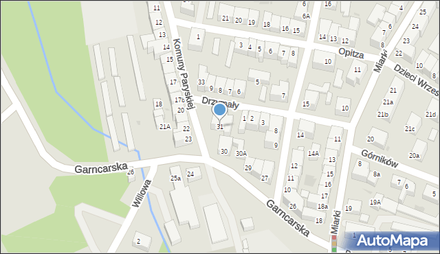 Bolesławiec, Komuny Paryskiej, 31, mapa Bolesławca