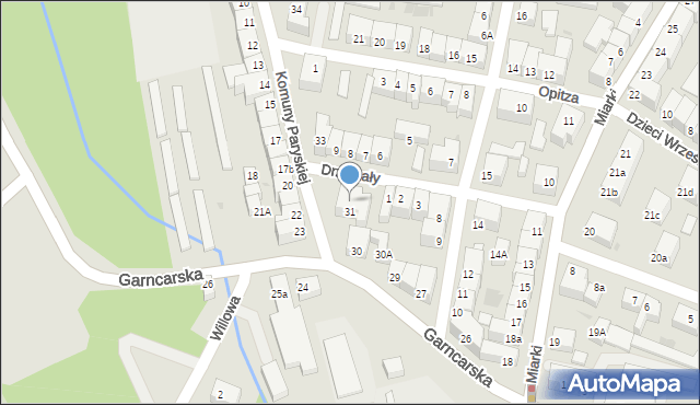 Bolesławiec, Komuny Paryskiej, 32, mapa Bolesławca