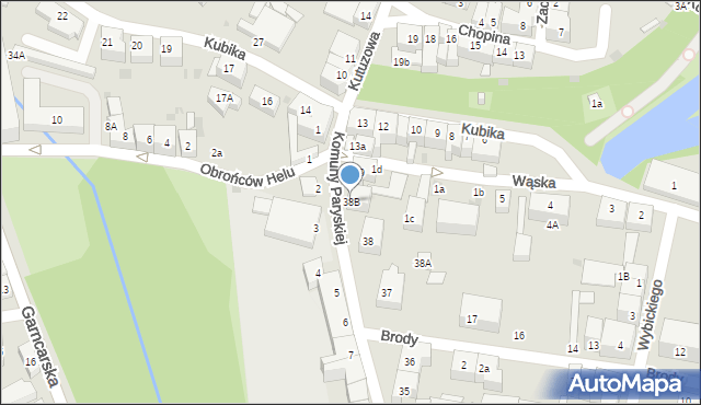 Bolesławiec, Komuny Paryskiej, 38B, mapa Bolesławca