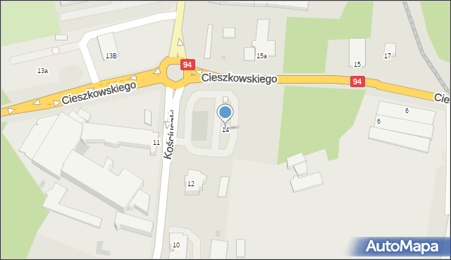 Bolesławiec, Kościuszki Tadeusza, gen., 14, mapa Bolesławca