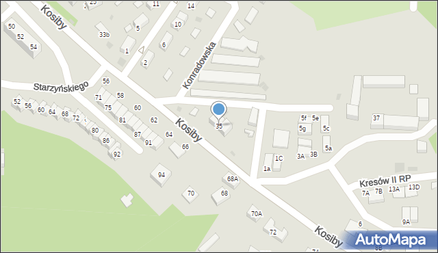 Bolesławiec, Kosiby Bronisława, 35, mapa Bolesławca