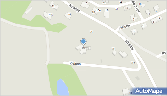 Bolesławiec, Kosiby Bronisława, 80, mapa Bolesławca