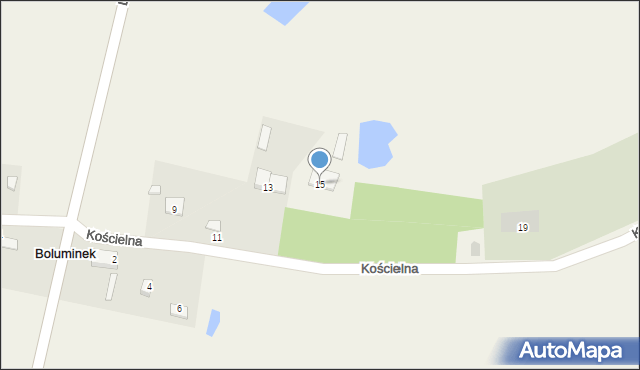 Boluminek, Kościelna, 15, mapa Boluminek