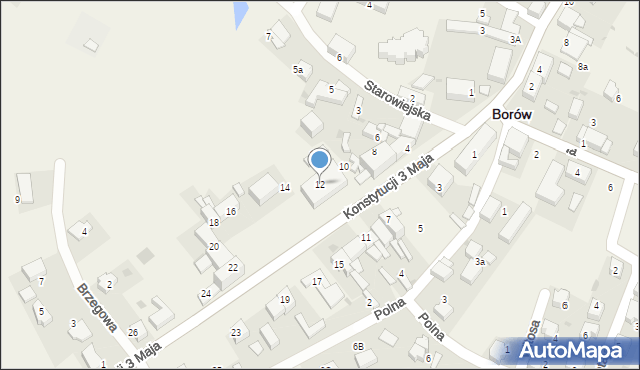 Borów, Konstytucji 3 Maja, 12, mapa Borów