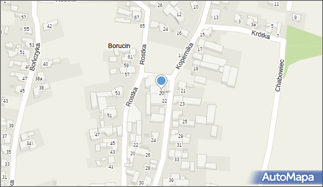 Borucin, Kopernika Mikołaja, 20, mapa Borucin