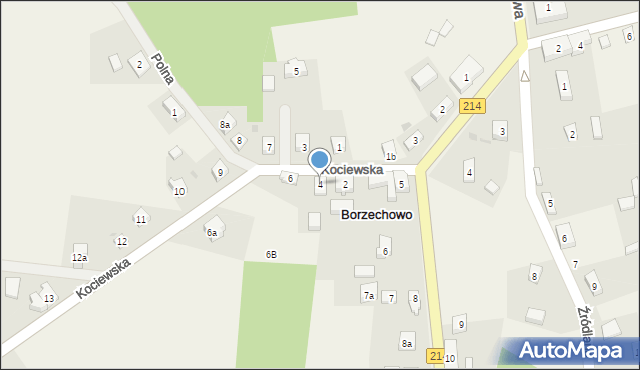 Borzechowo, Kociewska, 4, mapa Borzechowo
