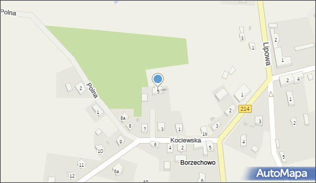 Borzechowo, Kociewska, 5, mapa Borzechowo