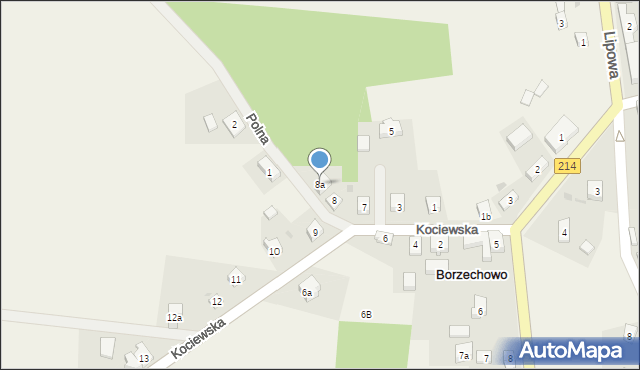 Borzechowo, Kociewska, 8a, mapa Borzechowo