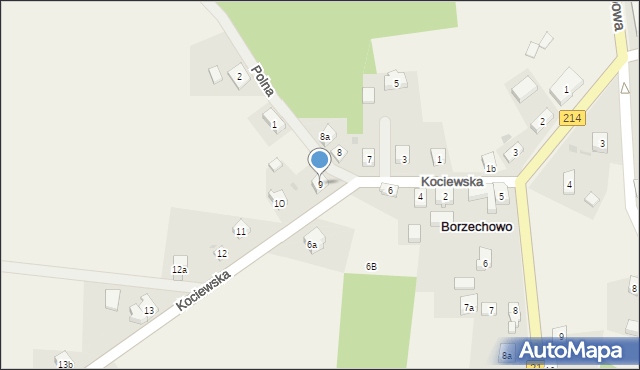 Borzechowo, Kociewska, 9, mapa Borzechowo