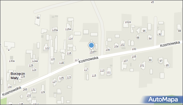 Borzęcin Duży, Kosmowska, 110, mapa Borzęcin Duży