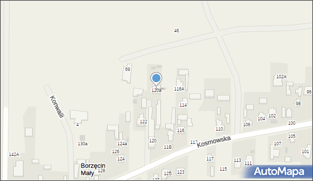 Borzęcin Duży, Kosmowska, 120a, mapa Borzęcin Duży