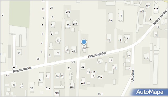 Borzęcin Duży, Kosmowska, 16, mapa Borzęcin Duży