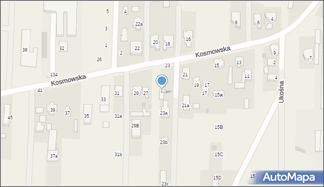 Borzęcin Duży, Kosmowska, 23, mapa Borzęcin Duży