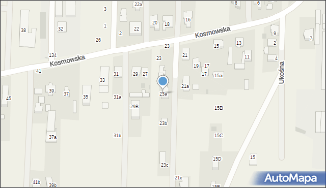 Borzęcin Duży, Kosmowska, 23a, mapa Borzęcin Duży